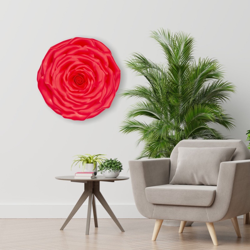 Róża 3D - czerwona - 70 cm